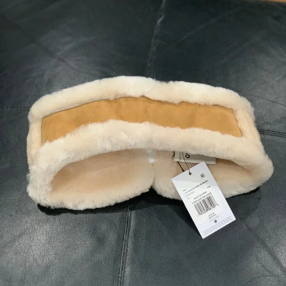 New Ugg Women’s Sheepskin Suede Headband Chestnut One Size - Picture 2 of 8
